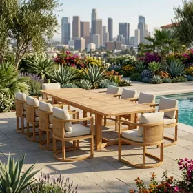 Junus 11-Piece Extension Dining Table Set