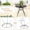 34 Inch Patio Dining Table with 1.5 inch Umbrella Hole for Garden