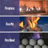 4" Matte Black Lite Stone Fire Balls - Set of 6