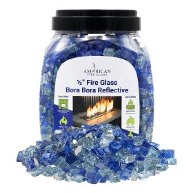 1/2" Bora Bora Reflective Fire Glass - 10 Lb Jar