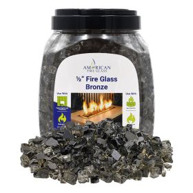 1/2" Bronze Fire Glass - 10 Lb Jar