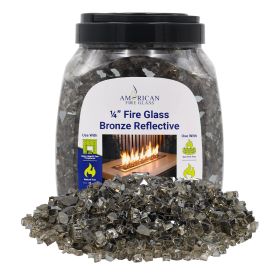 1/4" Bronze Reflective Fire Glass - 10 Lb Jar