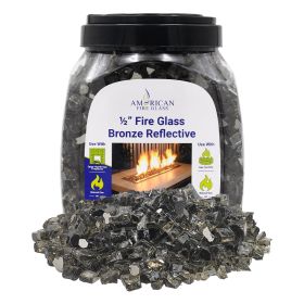 1/2" Bronze Reflective Fire Glass - 10 Lb Jar