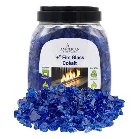 1/2" Cobalt Blue Fire Glass - 10 Lb Jar