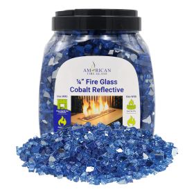 1/4" Cobalt Blue Reflective Fire Glass - 10 Lb Jar