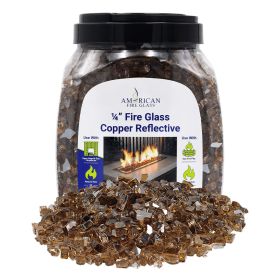 1/4" Copper Reflective Fire Glass - 10 Lb Jar