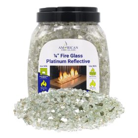 1/4" Platinum Reflective Fire Glass - 10 Lb Jar