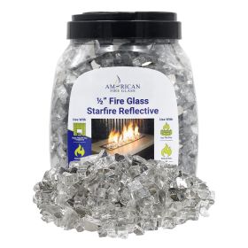 1/2" Starfire Reflective Fire Glass - 10 Lb Jar