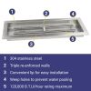 24" x 8" Rectangular Stainless Steel Drop-In Fire Pit Pan