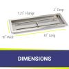 30" x 10" Rectangular Stainless Steel Drop-In Fire Pit Pan