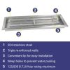 30" x 10" Rectangular Stainless Steel Drop-In Fire Pit Pan