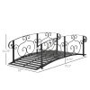 Outdoor Vintage Arch 6-ft Garden Bridge with Side-Rails in Black
