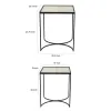 24 Inch Plant Stands Set of 2, White Marble Top, Minimalist Black Frame