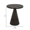 Riot 19 Inch Plant Stand Table, Round Top, Triangle Pedestal, Metal, Black
