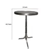 41 Inch Plant Stand Table, Round Top, Turned Base, Modern Silver Aluminium