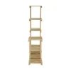 67 Inch Flower, Plant Stand, Multi Tier Shelf Design, Natural Teak Wood