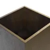 Jo 48 Inch Tall Flower Pot Planter, Hidden Indented Box, Dark Brown Veneer