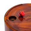 Shyo 8 Inch Self Watering Planter, Faux Wood ABS Body, Round, Dark Brown