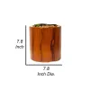 Shyo 8 Inch Self Watering Planter, Faux Wood ABS Body, Round, Dark Brown