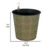Hema 10 Inch Self Watering Planter, Wicker, Hand Woven Rattan, Brown Finish