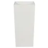 Zeny 32 Inch Tall Planter Vase with Hidden Insert, Tapered Barrel, White