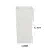 Zeny 32 Inch Tall Planter Vase with Hidden Insert, Tapered Barrel, White