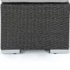 Sanie Outdoor Bench, 47 Inch, Gray Resin Wicker Weave, Silver Polyester