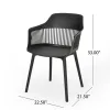 Outdoor Patio Chair Set of 2, Curved Back, Weather Resistant Black Finish