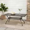 Toni Outdoor Table, 67 Inch Rectangular Top, Lattice Bronze Aluminium