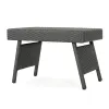 Mach Snack Table, Dark Gray Outdoor Safe Wicker and Iron Frame, 24 Inch