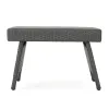 Mach Snack Table, Dark Gray Outdoor Safe Wicker and Iron Frame, 24 Inch