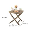 Cami Outdoor Foldable Bistro Table, X Base, 26 Inch Gray Acacia Wood