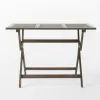 Cami Outdoor Foldable Bistro Table, 44in Rectangular Gray Acacia Wood