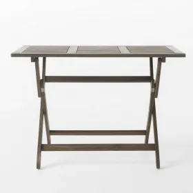 Cami Outdoor Foldable Bistro Table, 44in Rectangular Gray Acacia Wood
