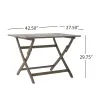Cami Outdoor Foldable Bistro Table, 44in Rectangular Gray Acacia Wood