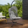 Bery Outdoor Swing Chair with Foldable Stand, Light Gray Cushion