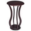 Contemporary Plant Stand With Bottom Storage Shelf, Brown