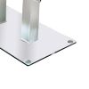Metal and Glass Dining table with Dual Post Pedestal base, Chrome