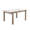 Rectangular Wooden Dining Table with Straight Legs, White and Brown