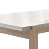 Rectangular Wooden Dining Table with Straight Legs, White and Brown