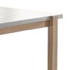 Rectangular Wooden Dining Table with Straight Legs, White and Brown