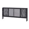 Metal Coffee Table with 1 Bottom Shelf and Mesh Design, Brown and Gray