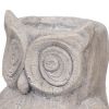 Antique Styled Raw Textured Polyresin Owl Head Planter, Gray