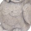Antique Styled Raw Textured Polyresin Owl Head Planter, Gray