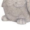 Antique Styled Raw Textured Polyresin Owl Head Planter, Gray