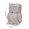 Antique Styled Raw Textured Polyresin Owl Head Planter, Gray