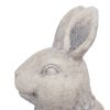 Antique Styled Raw Textured Polyresin Standing Rabbit Planter, Gray
