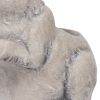 Antique Styled Raw Textured Polyresin Standing Rabbit Planter, Gray