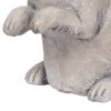 Antique Styled Raw Textured Polyresin Standing Rabbit Planter, Gray