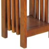 30 Inch Wooden Flower Stand with Bottom Shelf and Slatted Sides, Brown